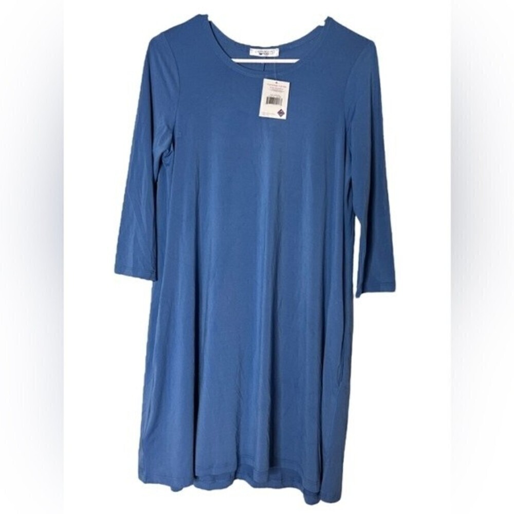 MOUNTAIN MAMAS mini DRESS casual women Indigo/blue XS Long sleeve - Picture 2 of 6